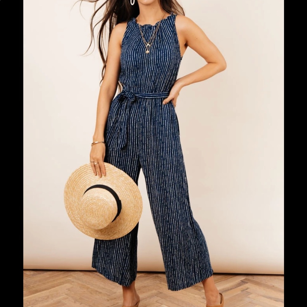 Bohme Navy/White Striped Jumpsuit